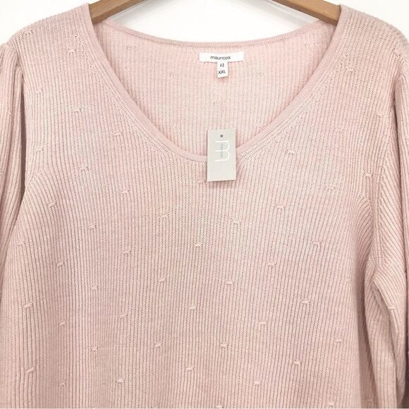 Maurices NEW Pastel Pink Puff Half Sleeve Sweater - Picture 5 of 14